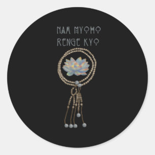Adesivo Redondo Nam Myoho Renge Kyo Juzu Bead