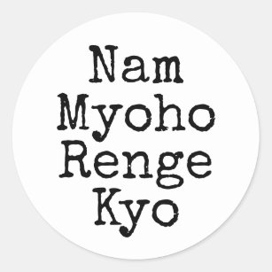 Adesivo Redondo Nam Myoho Renge Kyo White Budismo Mantra