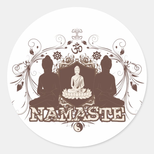 Adesivo Redondo Namaste Buddha (Frente)