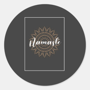 Adesivo Redondo namaste design T-Shirt