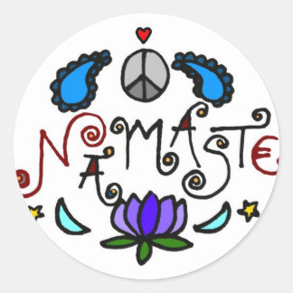 Adesivo Redondo Namaste Doodles