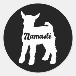 Adesivo Redondo Namaste Ioga de Cabra Fofa 