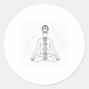 Adesivo Redondo Namaste Lotus Chakras Amantes do Yoga