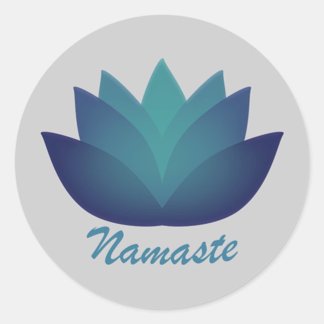 Adesivo Redondo Namaste Lotus Flower (Frente)