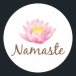 Adesivo Redondo Namaste Lotus Flower Yoga<br><div class="desc">Namaste Lotus Flower Yoga</div>