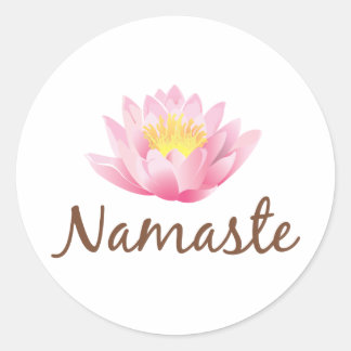 Adesivo Redondo Namaste Lotus Flower Yoga