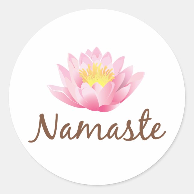 Adesivo Redondo Namaste Lotus Flower Yoga (Frente)