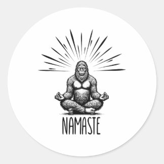 Adesivo Redondo Namaste Pé Grande Yoga Meditação Engraçado Yoga Pé
