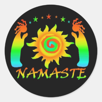 Adesivo Redondo Namaste Stickers