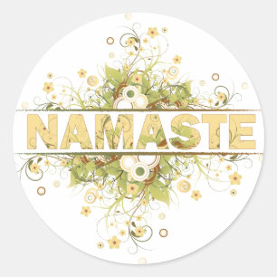Adesivo Redondo Namaste Vintage Floral