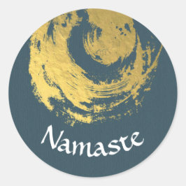 Adesivo Redondo Namaste Yoga Meditation Instrutor Blue ZEN