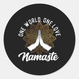 Adesivo Redondo Namaste - Yoga Zen Atenção Plena - Namaste
