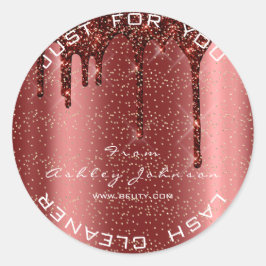 Adesivo Redondo Name Beauhes Lashes Burgundy Douradas Lashes Clean