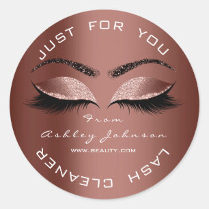 Adesivo Redondo Name Beauhes Lashes Eyes Rosa Brown Copper Cleaner