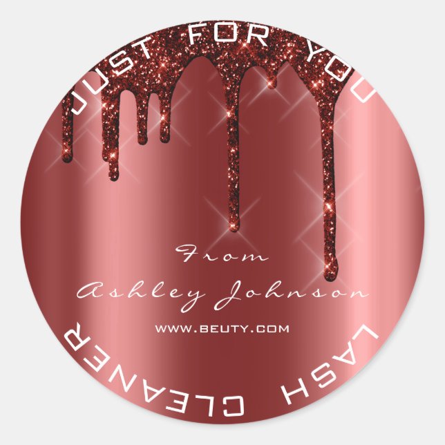 Adesivo Redondo Name Beauty Lashes Burgundy Drives Lashes Cleaner  (Frente)