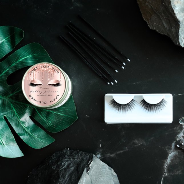 Adesivo Redondo Name Beauty Lshes Drivers Rosa Dourados Lashes Cle (Name Beauty Lshes Drips Pink Gold Lashes Cleaner Classic Round Sticker)