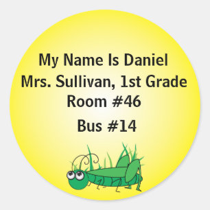 Adesivo Redondo Nametag do gafanhoto