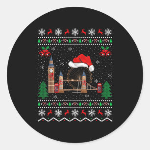 Adesivo Redondo Namorado da Torre de Londres Combinando Feio Natal