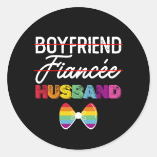 Adesivo Redondo Namorado Fiance Husband Casamento gay Groom LGBTQ