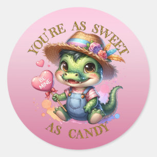 Adesivo Redondo Namorados Alligadores Cute