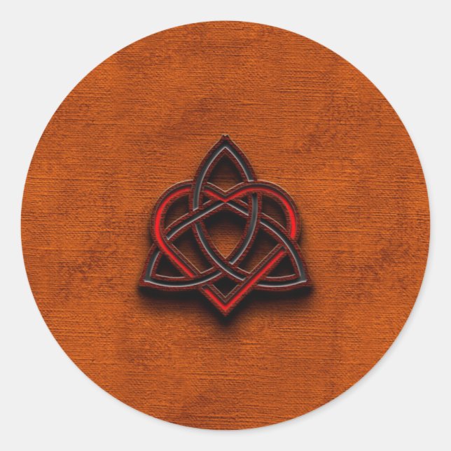 Adesivo Redondo Namorados Celtic Knotwork Heart Textura 1 (Frente)
