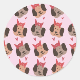 Adesivo Redondo Namorados Cuppies com Arcos Padrão cardíaco