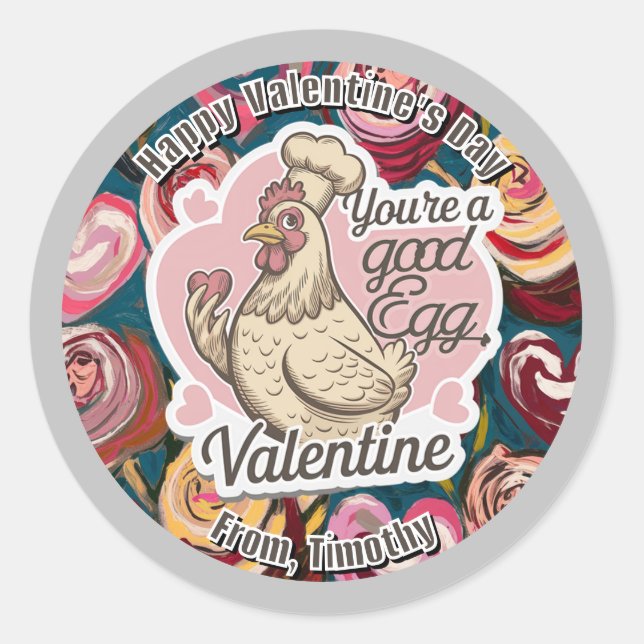 Adesivo Redondo Namorados de frango chef (Frente)