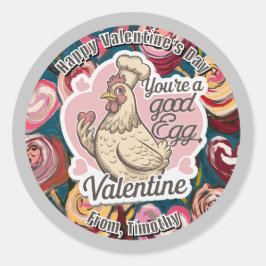 Adesivo Redondo Namorados de frango chef