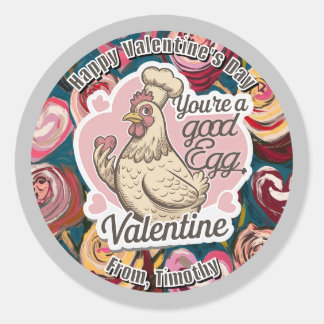 Adesivo Redondo Namorados de frango chef