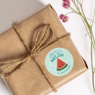 Adesivo Redondo Namorados de Sala de Aula de Melancia Azul-Cura