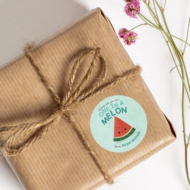 Adesivo Redondo Namorados de Sala de Aula de Melancia Azul-Cura (Criador carregado)