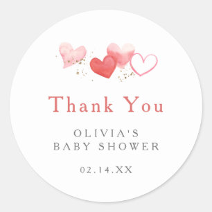 Adesivo Redondo Namorados Doce, Chá de fraldas, Obrigado