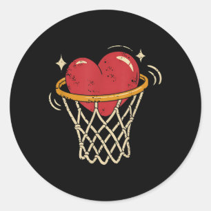 Adesivo Redondo Namorados Heart Basball Hoop Love Players Fan