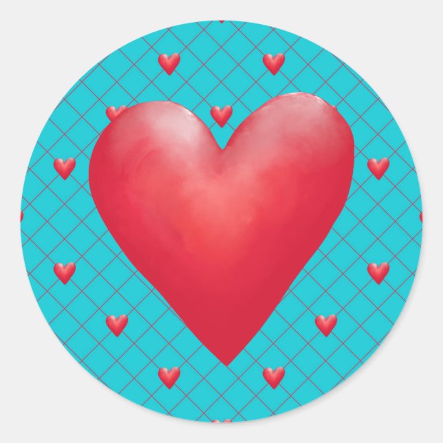 Adesivo Redondo Namorados Heart Sticker, Personalize (Frente)