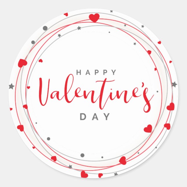 Adesivo Redondo Namorados Heart Wreath (Frente)