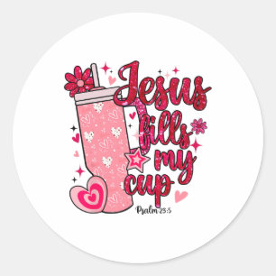 Adesivo Redondo Namorados Jesus Preenche minha taça