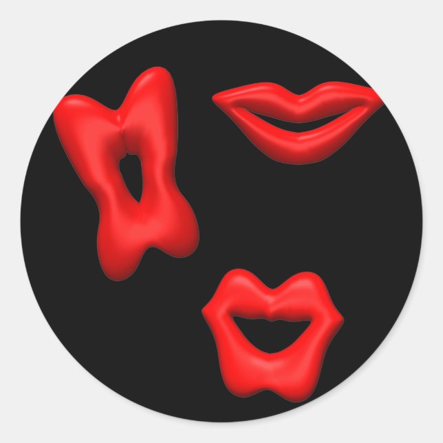 Adesivo Redondo Namorados Kisses Sticker (Frente)