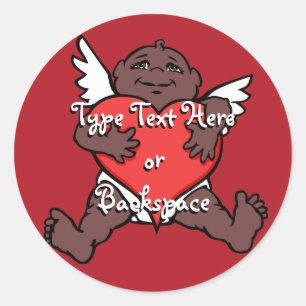 Adesivo Redondo Namorados Sticker African Cupid Sticker Custom