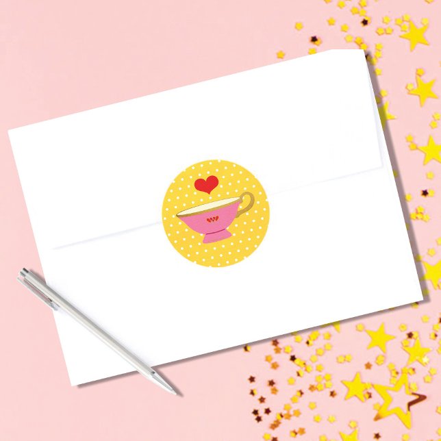 Adesivo Redondo Namorados Tea Party (Criador carregado)