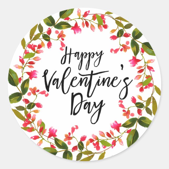 Adesivo Redondo Namorados vermelhos e verde (Frente)