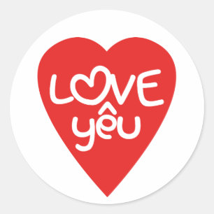 Adesivo Redondo Namorados vietnamita: população de amor de Yêu: