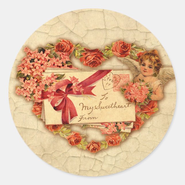 Adesivo Redondo Namorados vitoriano (Frente)