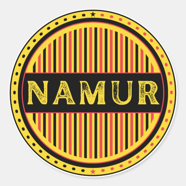 Adesivo Redondo Namur City Pride Emblem – Belgian Identity (Frente)