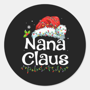 Adesivo Redondo nana claus camisa christmas pajama correspondência