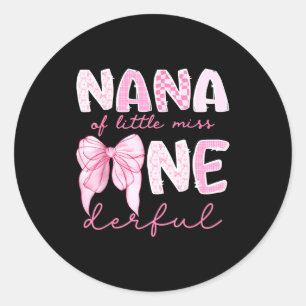 Adesivo Redondo Nana da aniversariante Little Miss Onederful