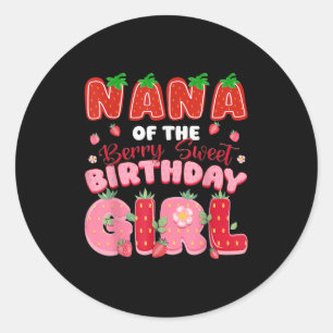 Adesivo Redondo Nana Da Berry Sweet Birthday Girl Strawberry L