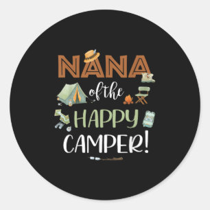 Adesivo Redondo Nana Do Feliz Camper Primeiro Aniversário Camping