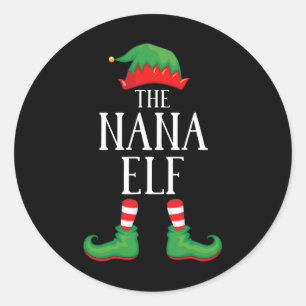 Adesivo Redondo Nana Elf Matching Group Xmas Funny Family Christma