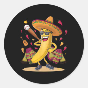 Adesivo Redondo Nana Mexicana Vendendo Brincadeira Divertida Cinco