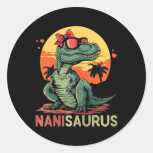 Adesivo Redondo Nanisaurus Dino Dinosaur Nani-saurus T-rex Mãe